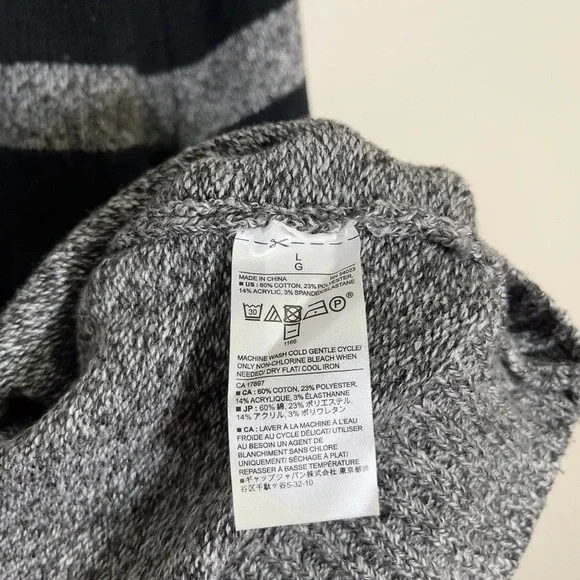 Banana Republic Two Black Stripped  Grey Sweater - Picture 11 of 14